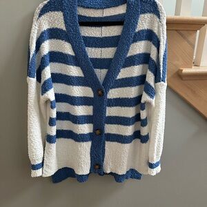 Striped Blue and White Women's Sweater